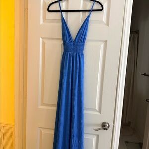 SHEIN Royal Blue Plunge Maxi Dress